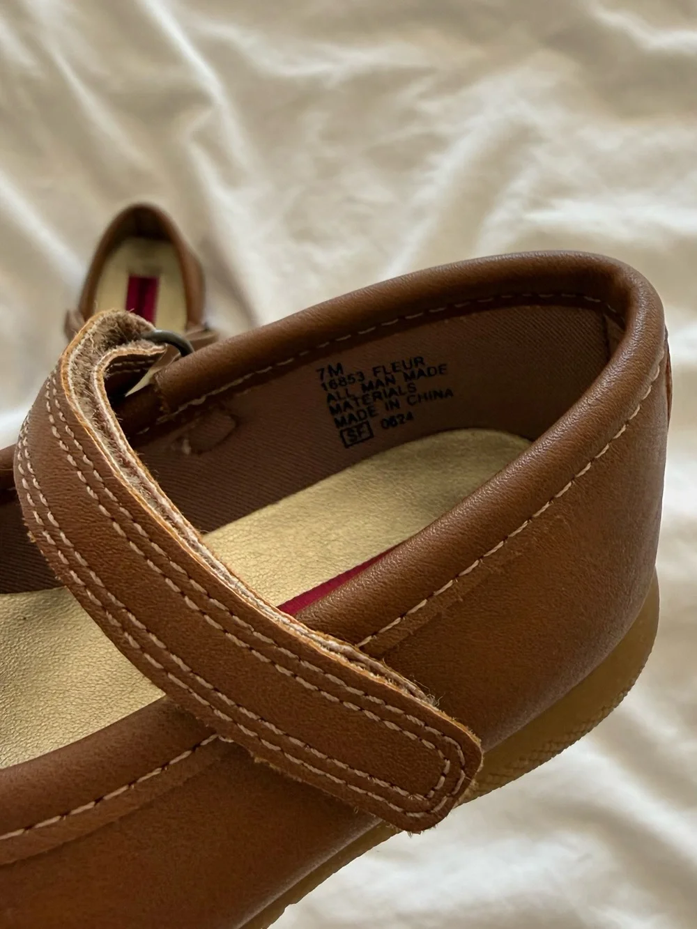 Rachel Shoes Flower Mary Jane Flats Cognac Brown Toddler Size 7M